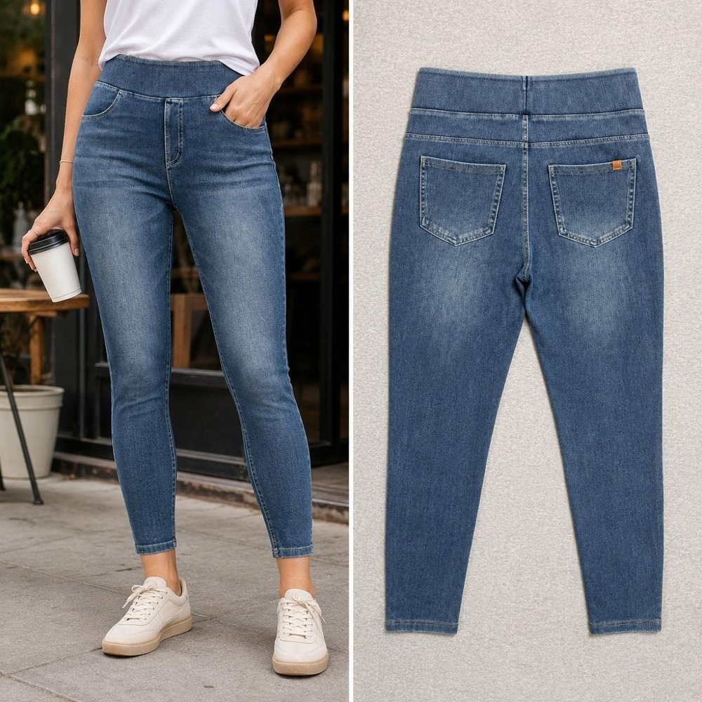 Halara Flex Denim Leggings Women's XL Blue High Rise 7/8 Pull-On Jegging Stretch